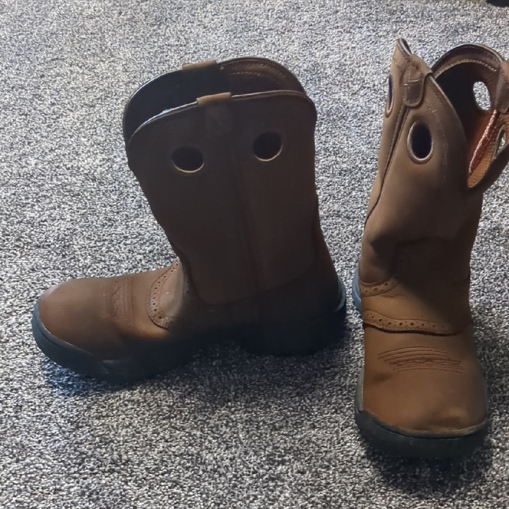 Barn Women Brown Leather Twisted X All Around Work Boots Cowgirl Western 9 K Toe